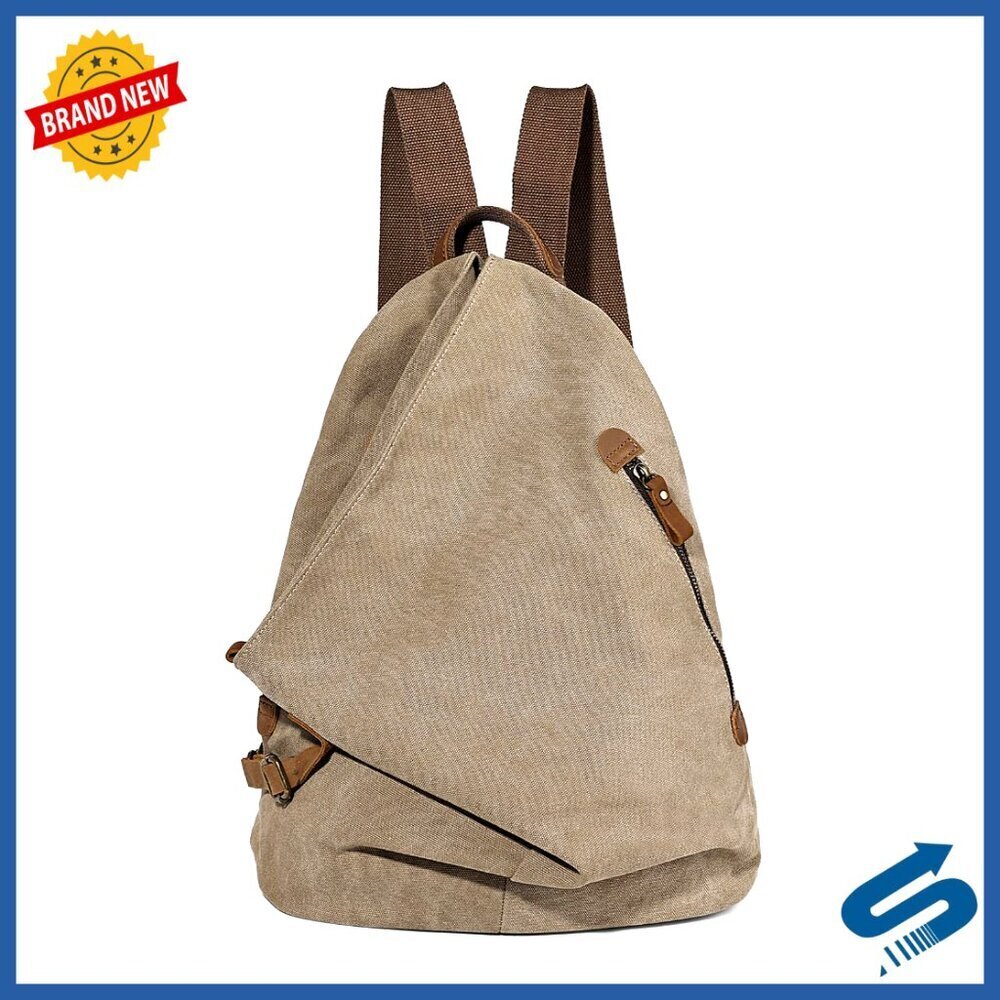 Vintage Canvas Backpack Large Casual Daypack Outdoor Travel Rucksack Hiking